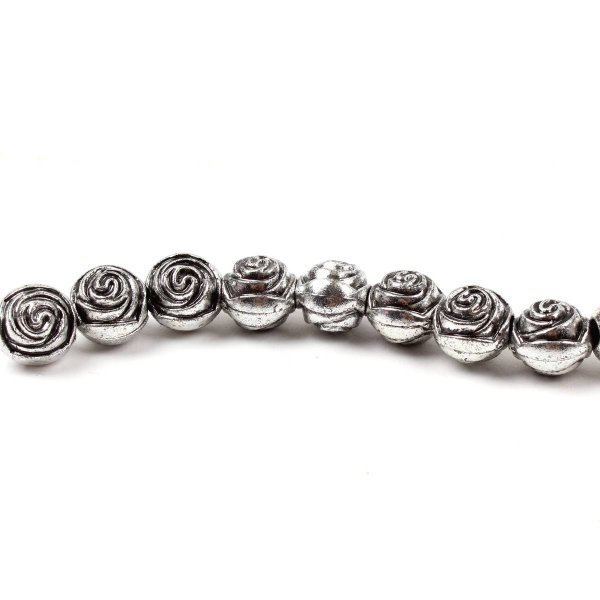 Ancient silver rose beading effect Round 14